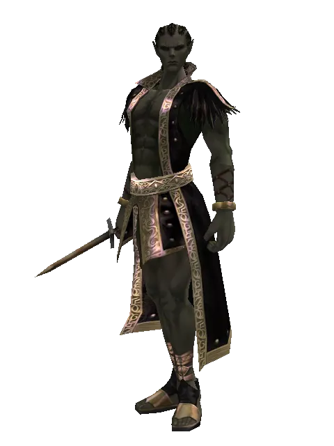 Handmade Sword on a male Orc mystic, front view