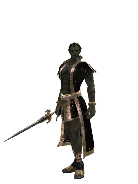 Icarus Spirit on a male Orc mystic, front view