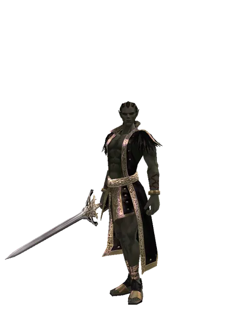 Infinity Blade on a male Orc mystic, front view