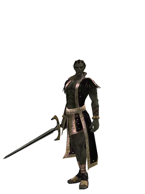 Knight's Sword on a male Orc mystic, front view