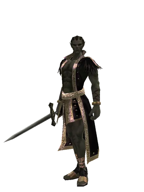 Long Sword on a male Orc mystic, front view