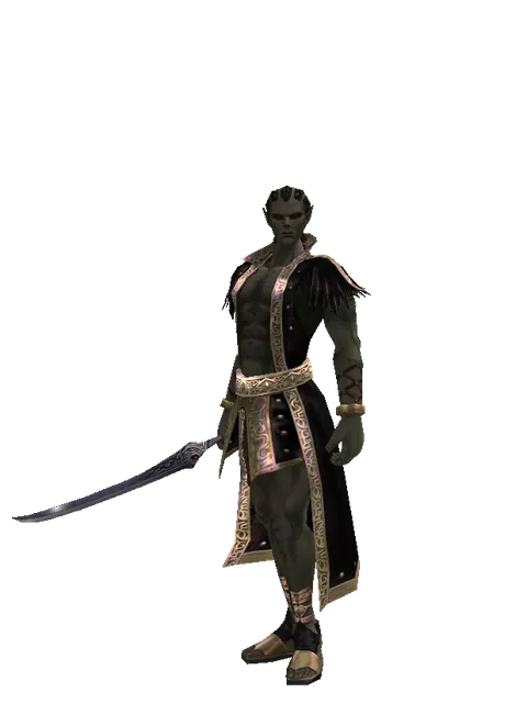 Mysterious Sword on a male Orc mystic, front view