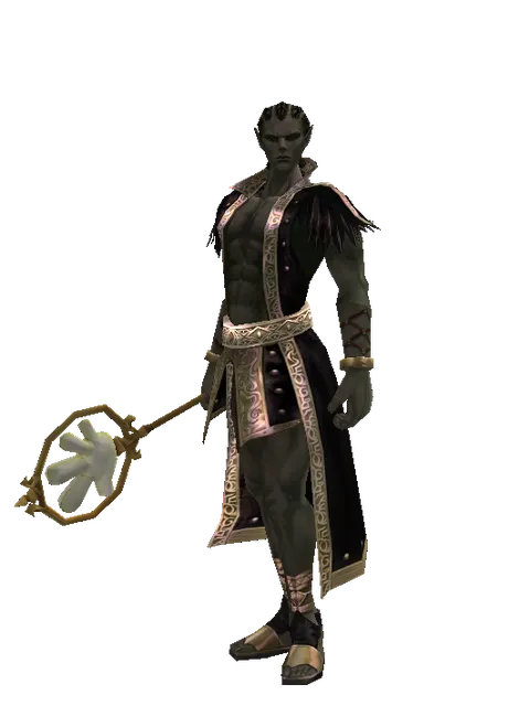 Paper Stick - 30-day limited period on a male Orc mystic, front view