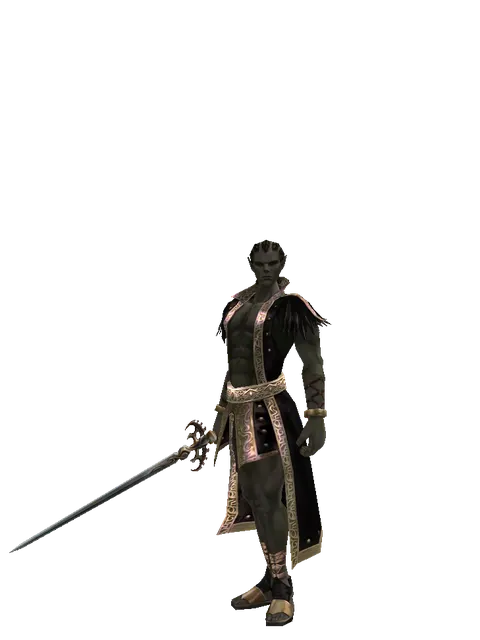 Raid Sword on a male Orc mystic, front view