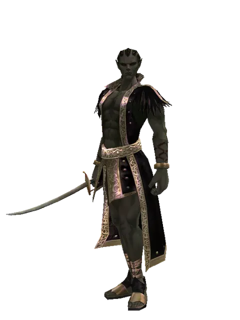 Saber on a male Orc mystic, front view