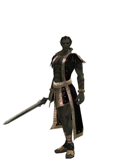 Spirit Sword on a male Orc mystic, front view