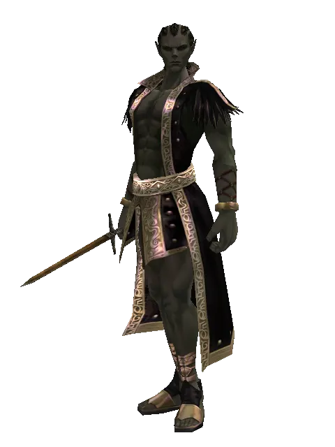 Squire's Sword on a male Orc mystic, front view