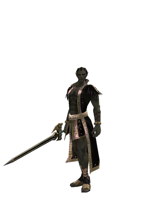 Sword of Delusion on a male Orc mystic, front view