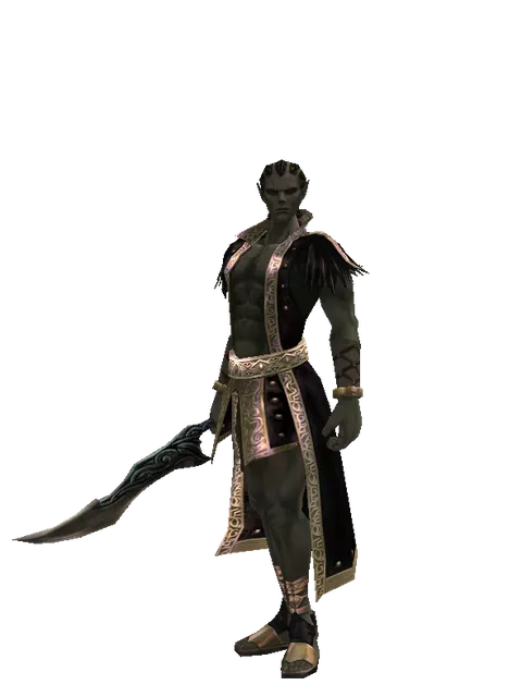 Sword of Limit on a male Orc mystic, front view