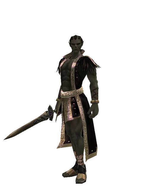 Sword of Magic on a male Orc mystic, front view