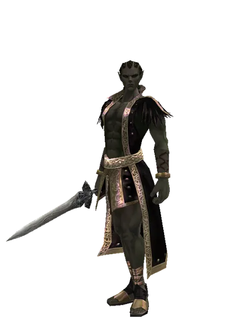 Sword of Mystic on a male Orc mystic, front view