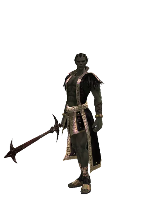 Sword of Nightmare on a male Orc mystic, front view
