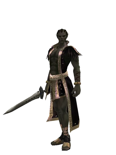 Sword of Occult on a male Orc mystic, front view