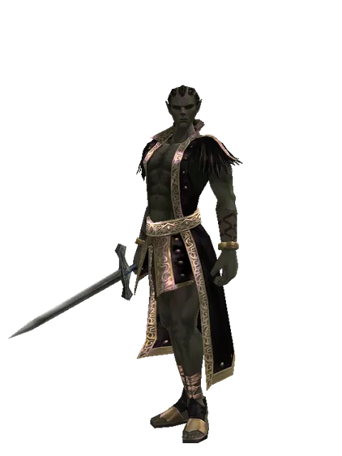 Sword of Reflection on a male Orc mystic, front view