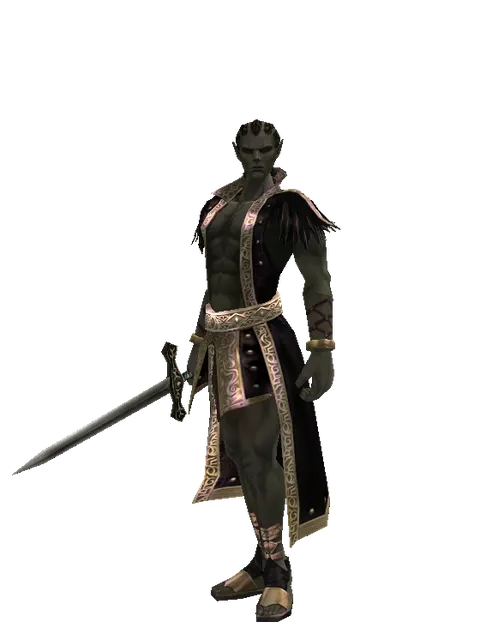 Sword of Solidarity on a male Orc mystic, front view