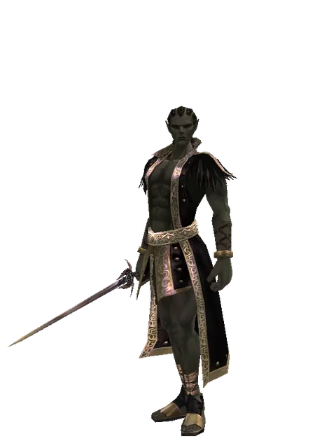 Sword of Valhalla on a male Orc mystic, front view
