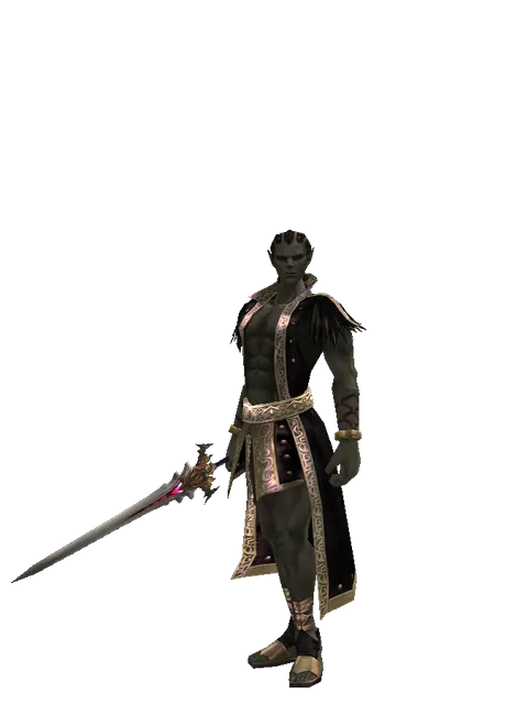 Vesper Sword on a male Orc mystic, front view