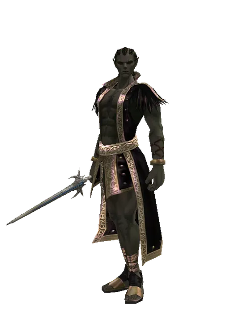 Wizard's Tear on a male Orc mystic, front view
