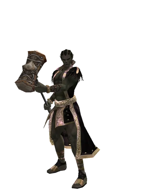 Atuba Hammer on a male Orc mystic, front view