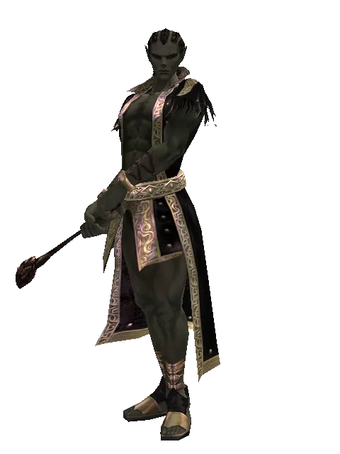 Atuba Mace on a male Orc mystic, front view