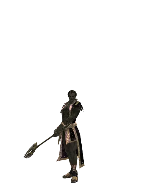 Behemoth's Tuning Fork on a male Orc mystic, front view