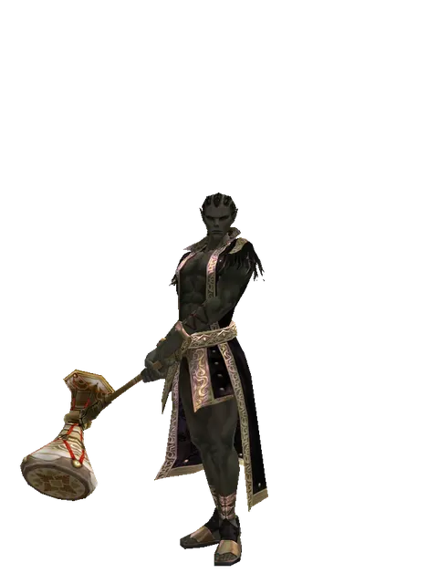 Chrono Darbuka on a male Orc mystic, front view