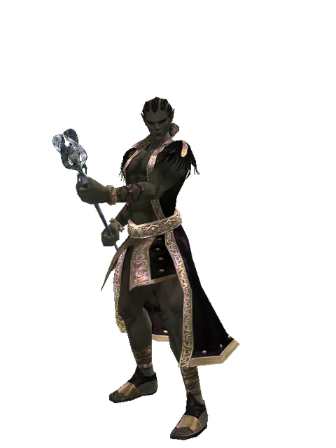 Crystal Staff on a male Orc mystic, front view