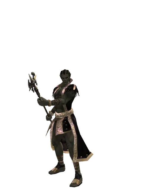Dasparion's Staff on a male Orc mystic, front view