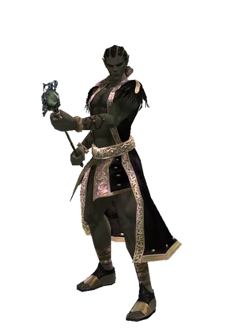 Deadman's Staff on a male Orc mystic, front view