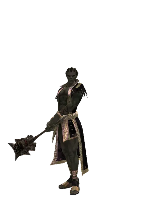 Destroyer Hammer on a male Orc mystic, front view