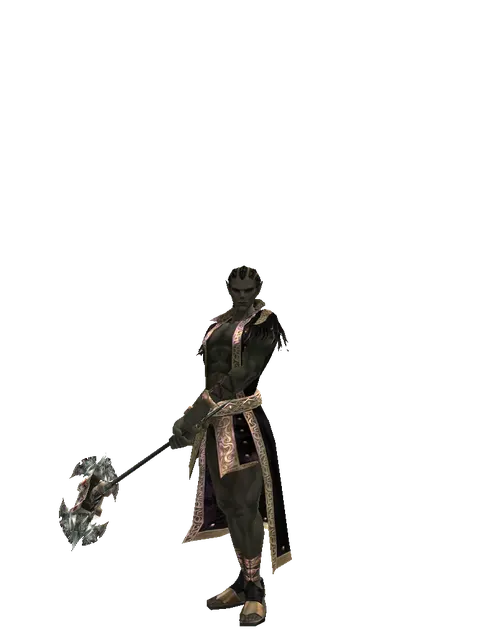 Dynasty Crusher on a male Orc mystic, front view