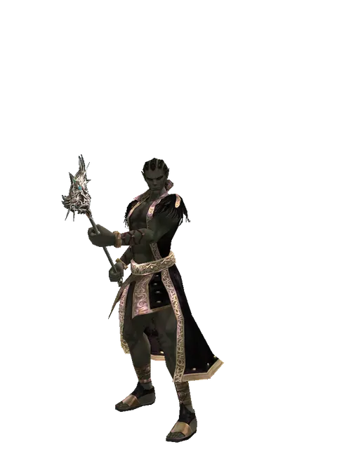 Dynasty Staff on a male Orc mystic, front view