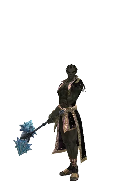 Ice Storm Hammer on a male Orc mystic, front view