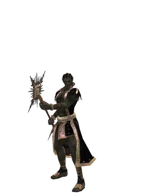 Imperial Staff on a male Orc mystic, front view