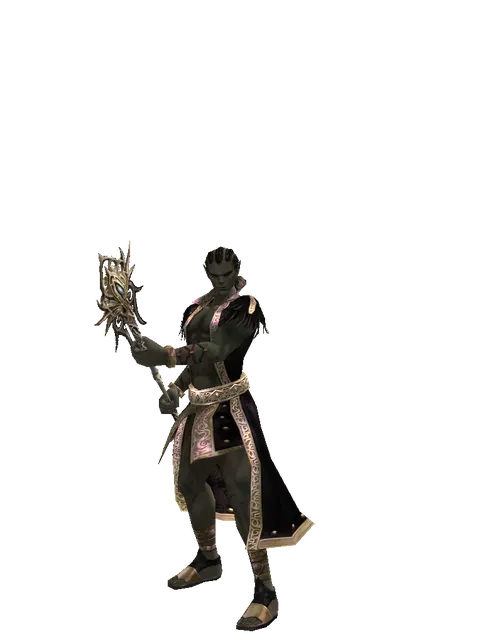 Infinity Scepter on a male Orc mystic, front view