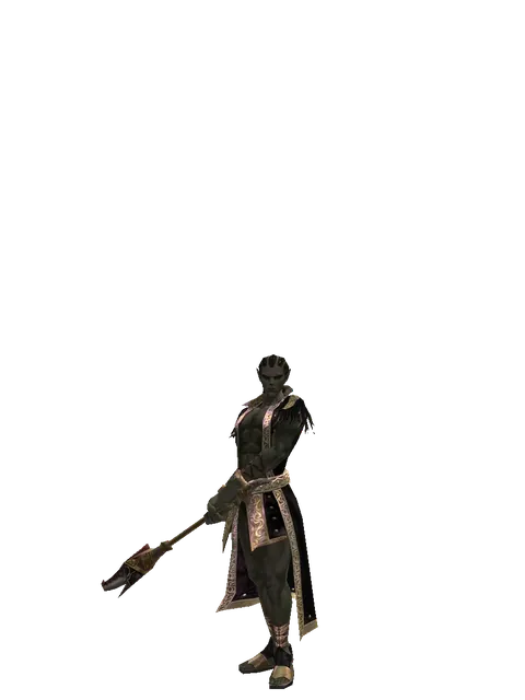 Karik Horn on a male Orc mystic, front view