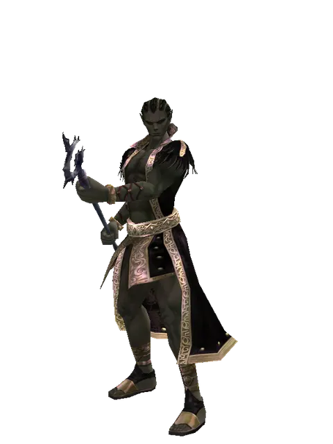 Mystic Staff on a male Orc mystic, front view