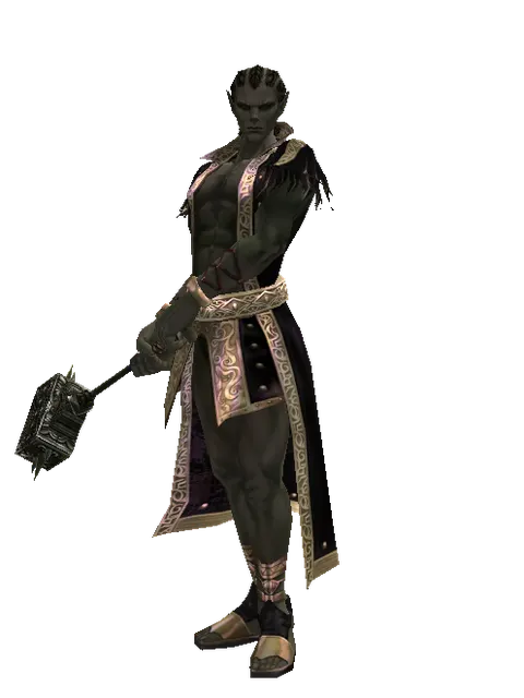 Pa'agrian Hammer on a male Orc mystic, front view
