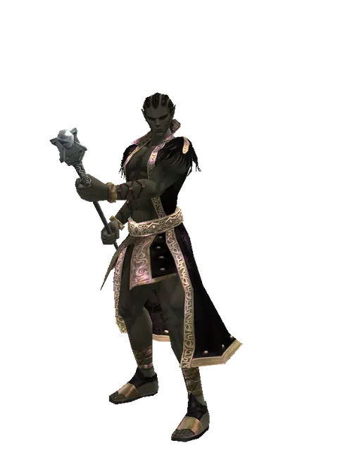 Paradia Staff on a male Orc mystic, front view