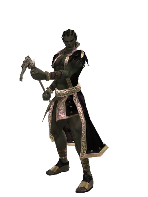 Sage's Staff on a male Orc mystic, front view