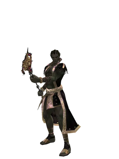 Vesper Staff on a male Orc mystic, front view