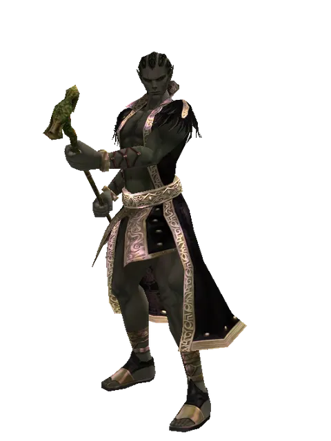 Willow Staff on a male Orc mystic, front view