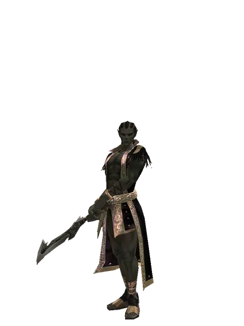Berserker Blade on a male Orc mystic, front view