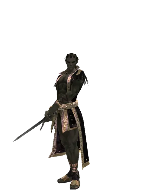 Brandish on a male Orc mystic, front view