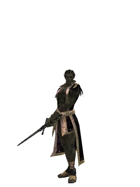 Claymore on a male Orc mystic, front view