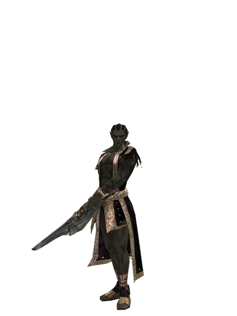 Dynasty Blade on a male Orc mystic, front view