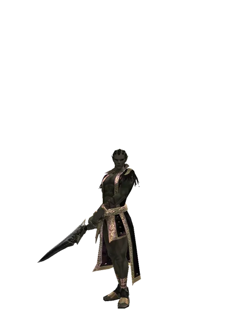 Guardian Sword on a male Orc mystic, front view