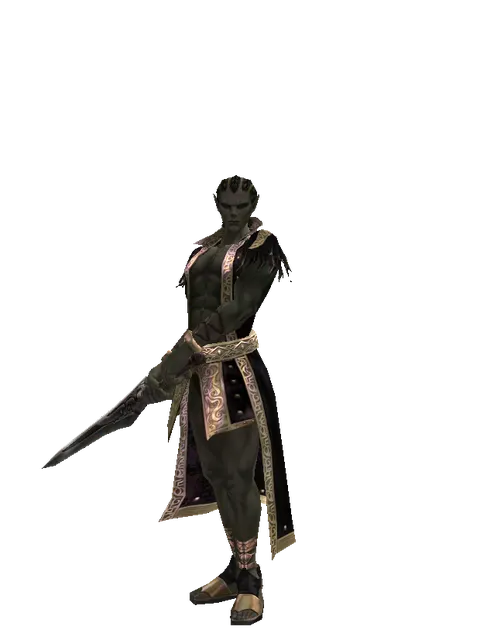 Heavy Sword on a male Orc mystic, front view