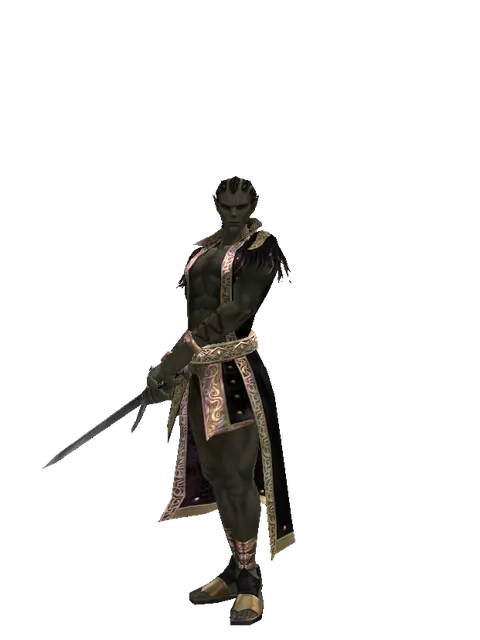 Old Knight's Sword on a male Orc mystic, front view