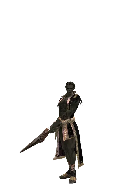 Pa'agrian Sword on a male Orc mystic, front view